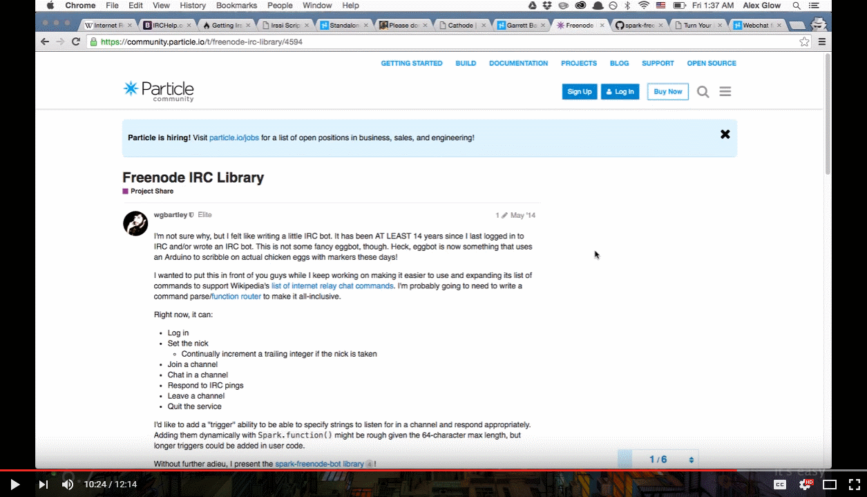Featured in Hackster's Workshop: IRC for Makers