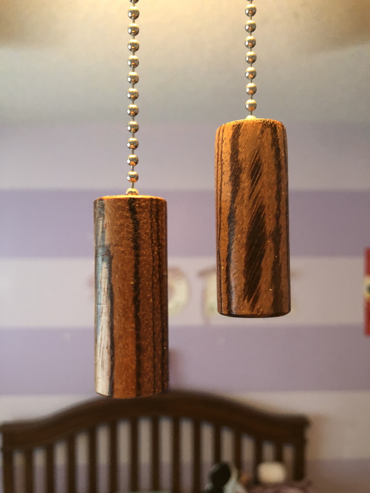 Zebra Wood Fan Pulls